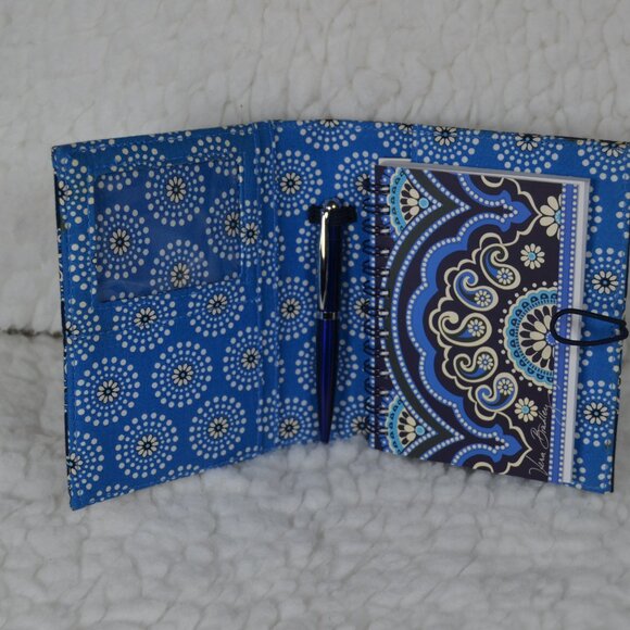 Vera Bradley blue purse sized notebook with pen - Picture 5 of 11